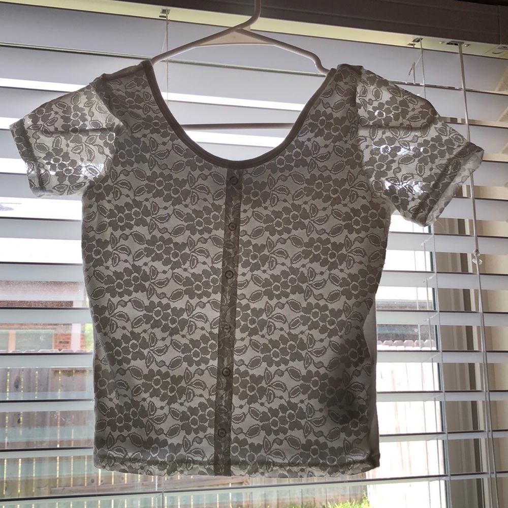 white lace crop top